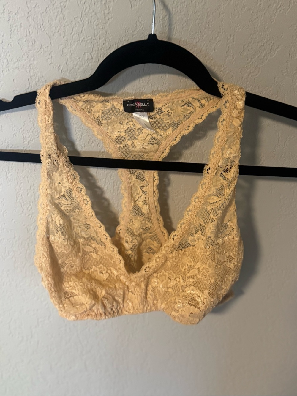 Cosabella Lace Racerback Bralette in Beige